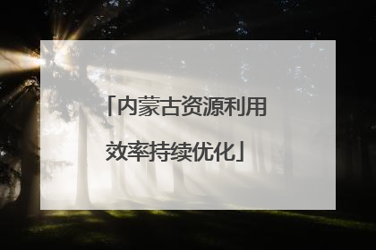 内蒙古资源利用效率持续优化