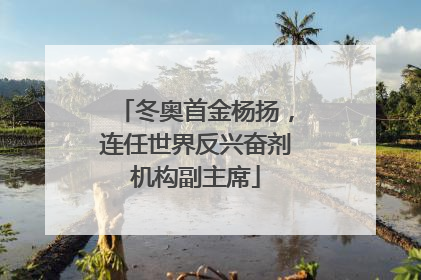 冬奥首金杨扬，连任世界反兴奋剂机构副主席