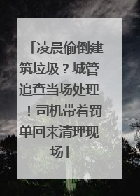 凌晨偷倒建筑垃圾？城管追查当场处理！司机带着罚单回来清理现场