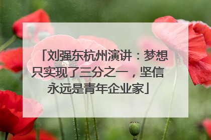 刘强东杭州演讲：梦想只实现了三分之一，坚信永远是青年企业家