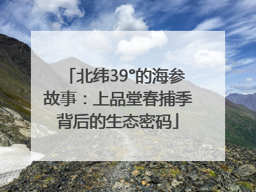北纬39°的海参故事：上品堂春捕季背后的生态密码