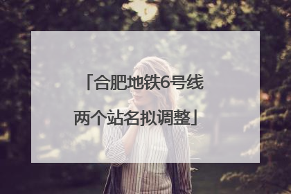 合肥地铁6号线两个站名拟调整