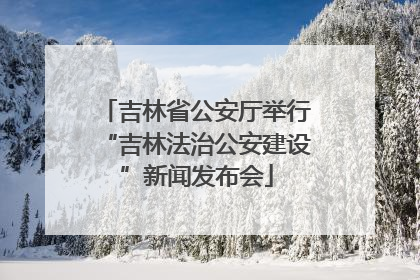 吉林省公安厅举行“吉林法治公安建设”新闻发布会