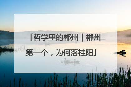 哲学里的郴州｜郴州第一个，为何落桂阳
