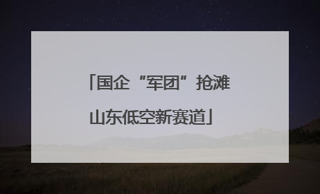 国企“军团”抢滩山东低空新赛道