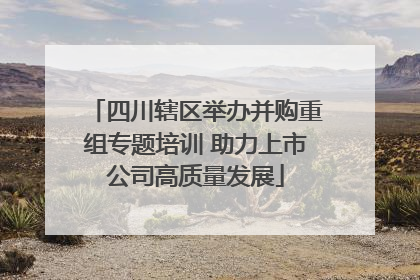 四川辖区举办并购重组专题培训 助力上市公司高质量发展
