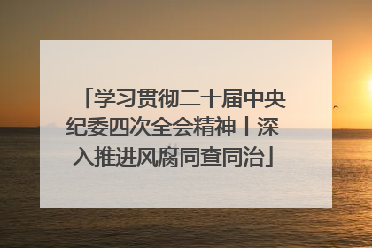 学习贯彻二十届中央纪委四次全会精神丨深入推进风腐同查同治
