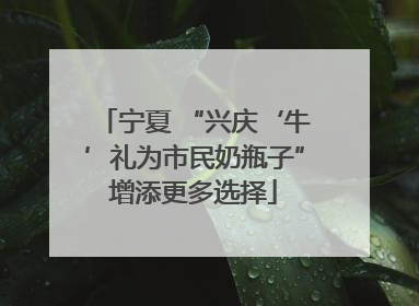 宁夏 “兴庆‘牛’礼为市民奶瓶子”增添更多选择