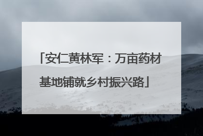 安仁黄林军：万亩药材基地铺就乡村振兴路