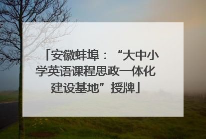 安徽蚌埠：“大中小学英语课程思政一体化建设基地”授牌