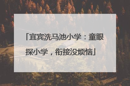宜宾洗马池小学：童眼探小学，衔接没烦恼