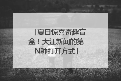 夏日惊喜奇趣盲盒！大江新闻的第N种打开方式