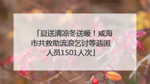 夏送清凉冬送暖！威海市共救助流浪乞讨等遇困人员1501人次