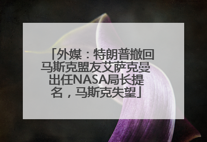 外媒：特朗普撤回马斯克盟友艾萨克曼出任NASA局长提名，马斯克失望