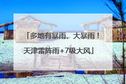 多地有暴雨、大暴雨！天津雷阵雨+7级大风