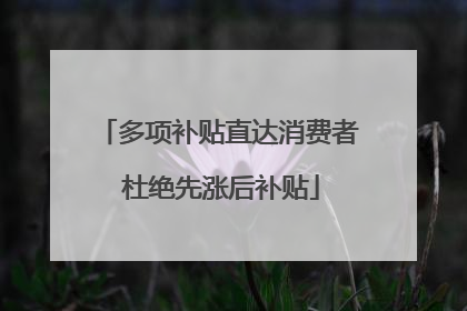 多项补贴直达消费者 杜绝先涨后补贴