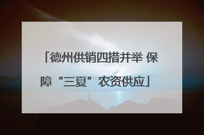 德州供销四措并举 保障“三夏”农资供应