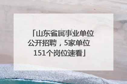 山东省属事业单位公开招聘，5家单位151个岗位速看