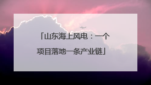 山东海上风电：一个项目落地一条产业链