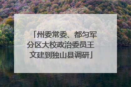 州委常委、都匀军分区大校政治委员王文建到独山县调研