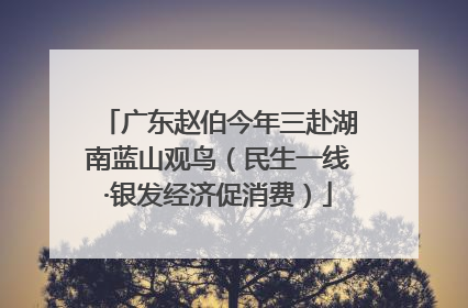广东赵伯今年三赴湖南蓝山观鸟（民生一线·银发经济促消费）
