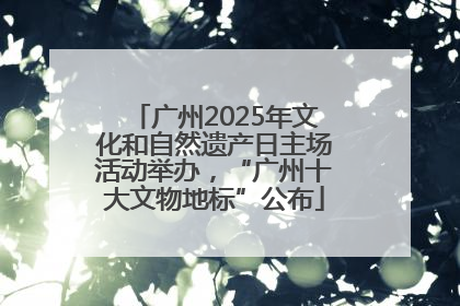 广州2025年文化和自然遗产日主场活动举办，“广州十大文物地标”公布