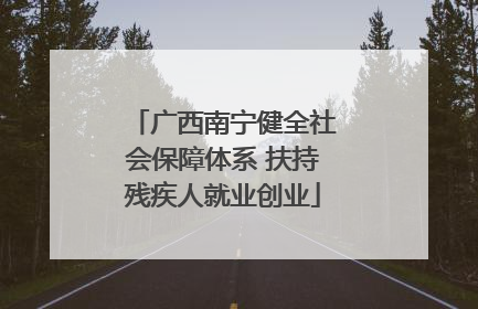 广西南宁健全社会保障体系 扶持残疾人就业创业