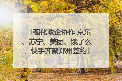 强化政企协作 京东、苏宁、美团、饿了么、快手齐聚郑州签约