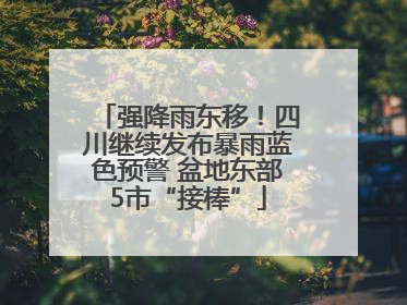 强降雨东移！四川继续发布暴雨蓝色预警 盆地东部5市“接棒”