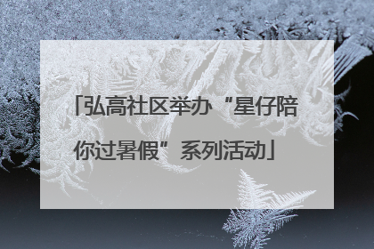 弘高社区举办“星仔陪你过暑假”系列活动
