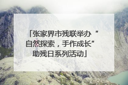 张家界市残联举办“自然探索，手作成长”助残日系列活动