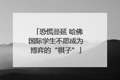 恐慌蔓延 哈佛国际学生不愿成为博弈的“棋子”