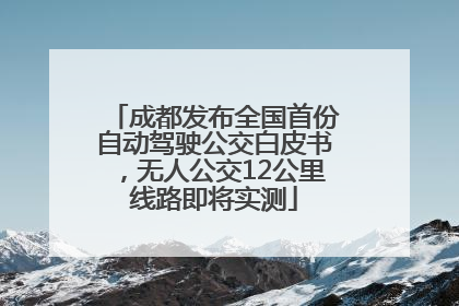 成都发布全国首份自动驾驶公交白皮书，无人公交12公里线路即将实测