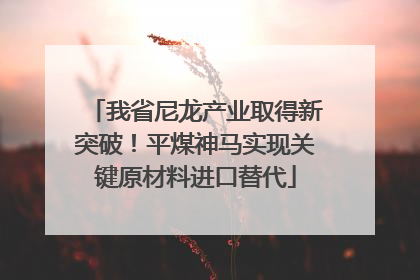 我省尼龙产业取得新突破！平煤神马实现关键原材料进口替代