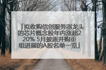 拟收购信创服务器龙头的芯片概念股年内涨超220% 5月披露并购重组进展的A股名单一览