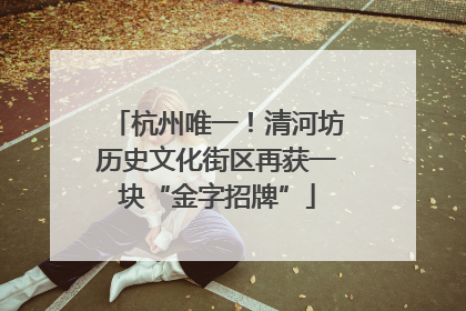 杭州唯一！清河坊历史文化街区再获一块“金字招牌”