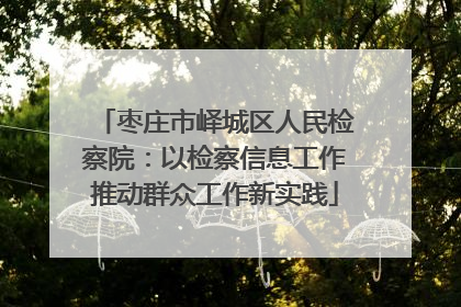 枣庄市峄城区人民检察院：以检察信息工作推动群众工作新实践
