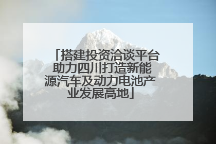 搭建投资洽谈平台 助力四川打造新能源汽车及动力电池产业发展高地