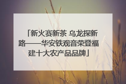 新火赛新茶 乌龙探新路——华安铁观音荣登福建十大农产品品牌