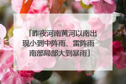 昨夜河南黄河以南出现小到中阵雨、雷阵雨 南部局部大到暴雨