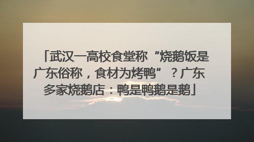 武汉一高校食堂称“烧鹅饭是广东俗称，食材为烤鸭”？广东多家烧鹅店：鸭是鸭鹅是鹅