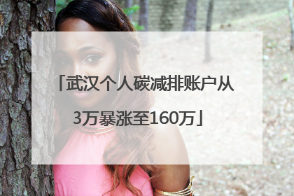 武汉个人碳减排账户从3万暴涨至160万