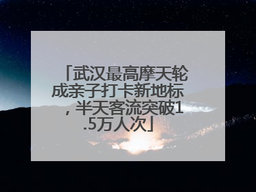 武汉最高摩天轮成亲子打卡新地标，半天客流突破1.5万人次