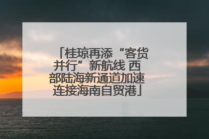 桂琼再添“客货并行”新航线 西部陆海新通道加速连接海南自贸港