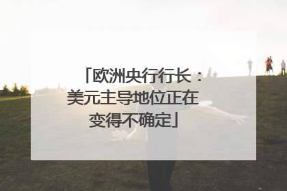 欧洲央行行长：美元主导地位正在变得不确定