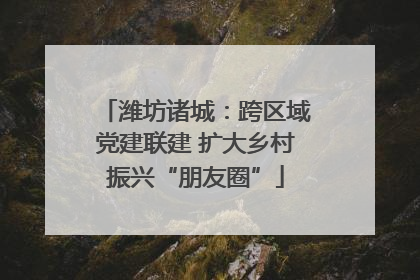 潍坊诸城：跨区域党建联建 扩大乡村振兴“朋友圈”