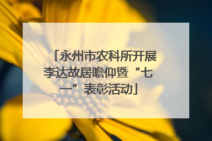 永州市农科所开展李达故居瞻仰暨“七一”表彰活动