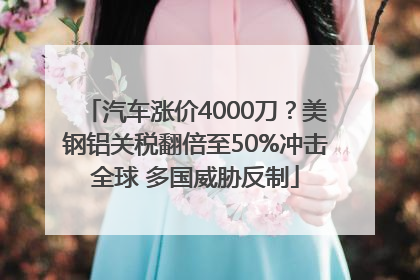 汽车涨价4000刀？美钢铝关税翻倍至50%冲击全球 多国威胁反制
