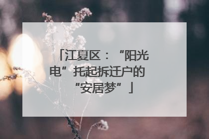 江夏区：“阳光电”托起拆迁户的“安居梦”