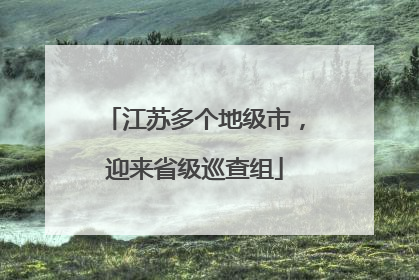 江苏多个地级市，迎来省级巡查组